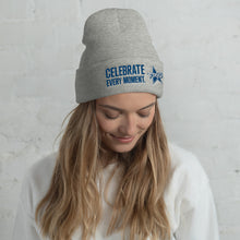 Load image into Gallery viewer, FRIO Cuffed Beanie - CELEBRATE EVERY MOMENT. - FRIO Slogan w Classic Logo (hcb02)