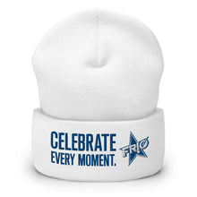 Load image into Gallery viewer, FRIO Cuffed Beanie - CELEBRATE EVERY MOMENT. - FRIO Slogan w Classic Logo (hcb02)