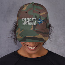 Load image into Gallery viewer, FRIO Baseball Cap / Dad Hat  - CELEBRATE EVERY MOMENT. - FRIO Slogan w Classic Logo (hcb02)