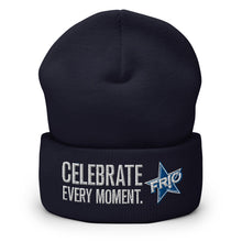 Load image into Gallery viewer, FRIO Cuffed Beanie - CELEBRATE EVERY MOMENT. - FRIO Slogan w Classic Logo (hcb02)